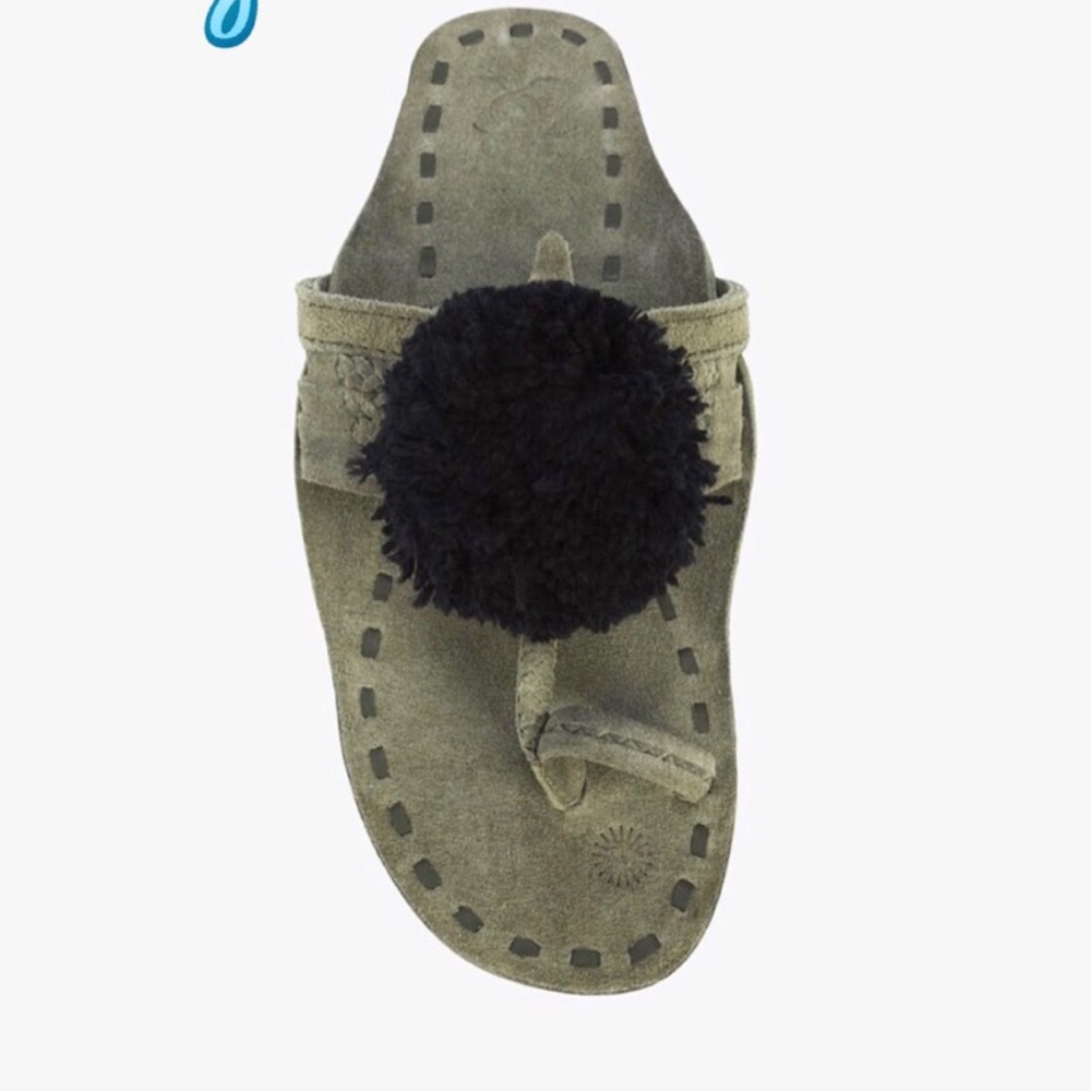FIGUE Leo Pom Pom sandals army green New in box